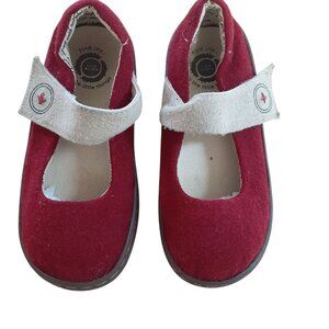 Livie & Luca Carta II Dark Red Felt Mary Jane Shoes Girls Size 13 Strap